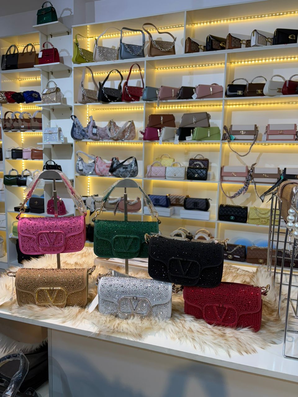 Glamorous Crystal Embellished Evening Bag