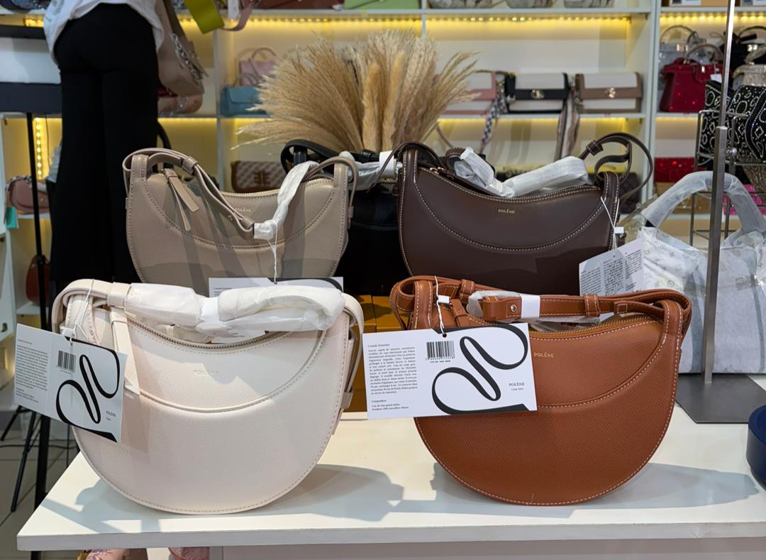 Crescent Hobo Bag with Contrast Stitching