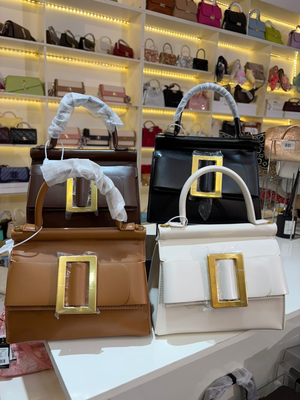 Statement Buckle Structured Handbag Collection