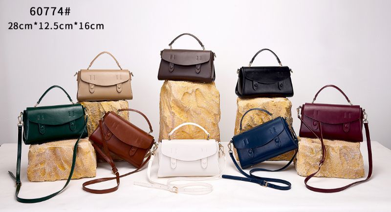Structured Double-Flap Top Handle Bag